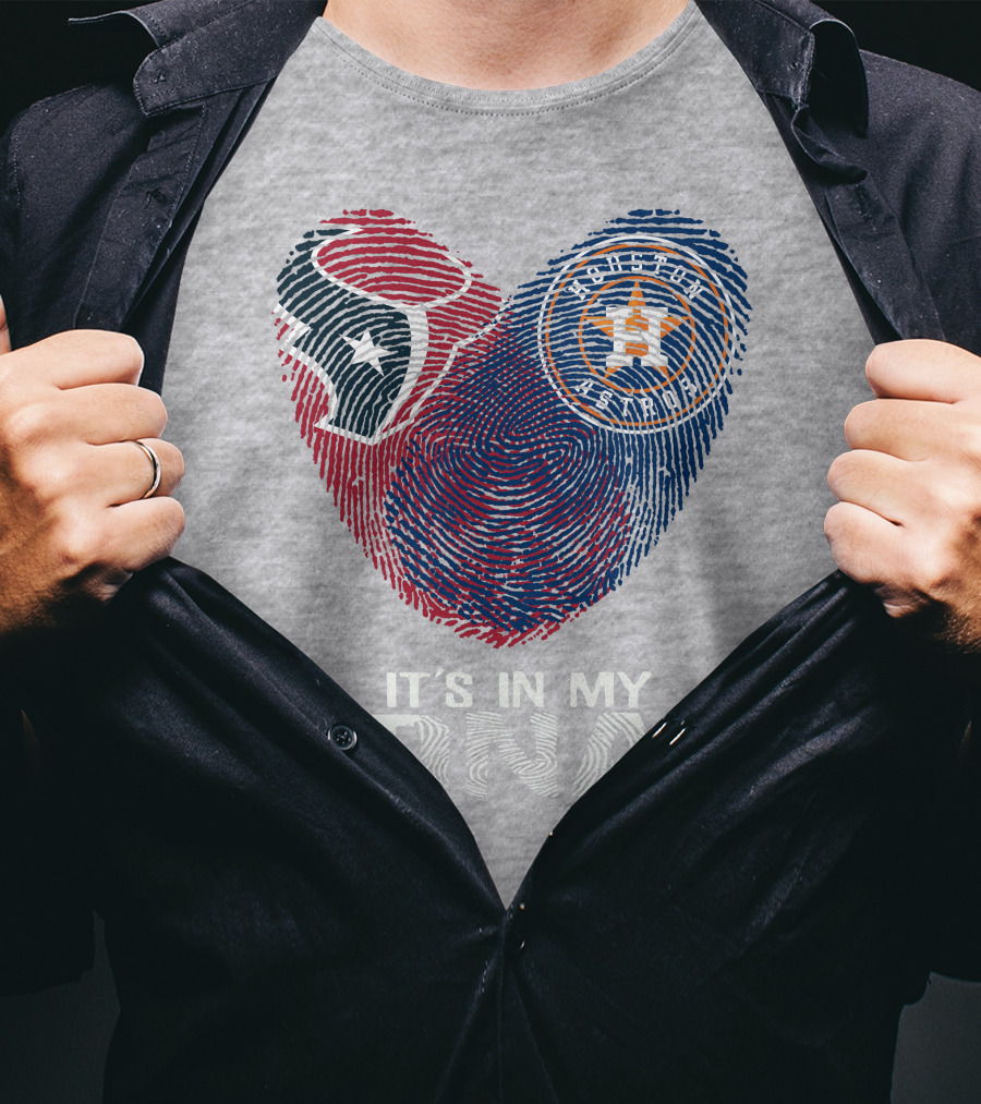 Texans Astros It's In My DNA Fingerprint Heart T-Shirt