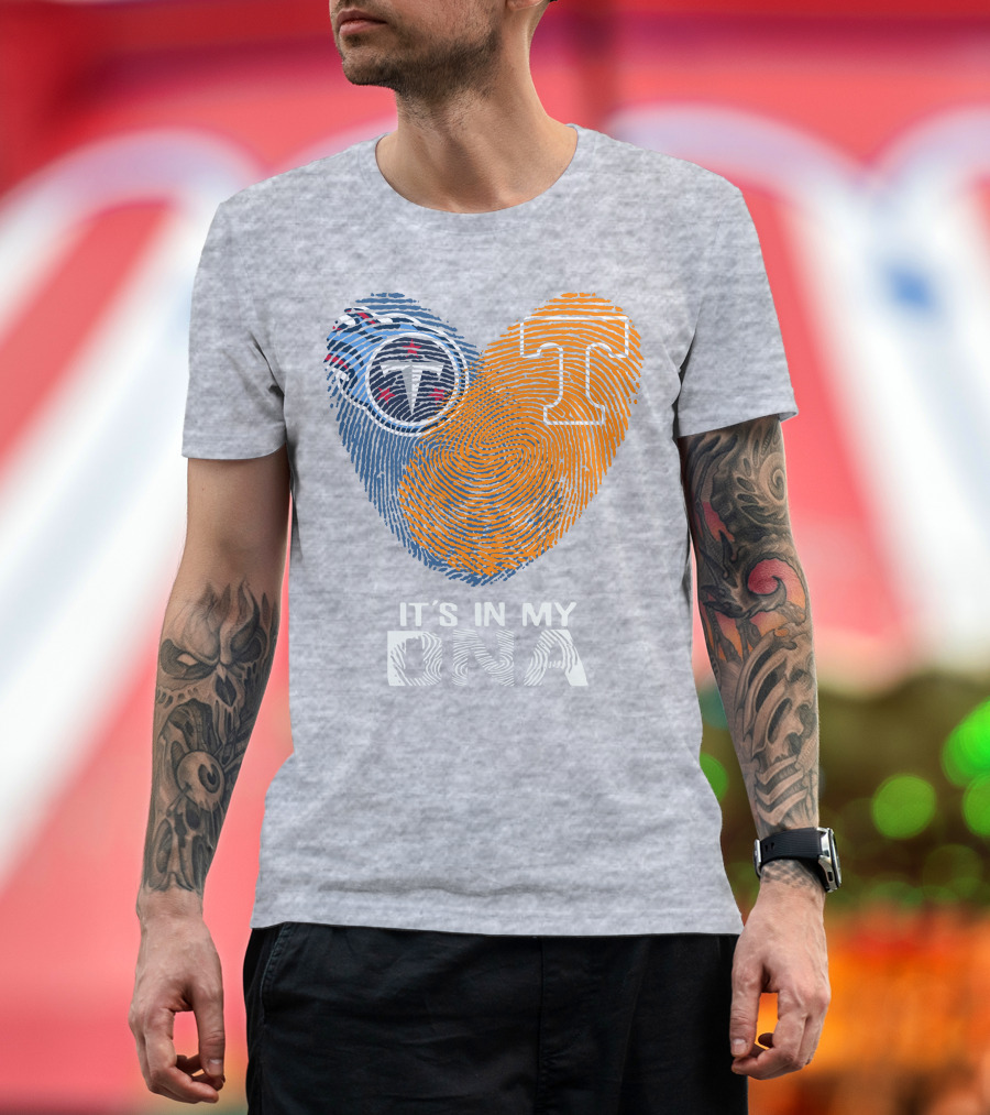 Tennessee Titans It's In My Dna Fingerprint Heart T-Shirt