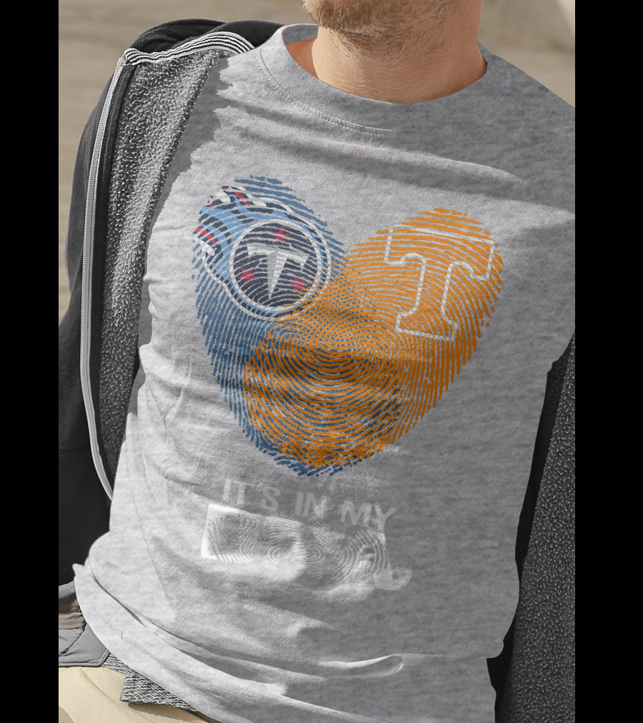 Tennessee Titans It's In My Dna Fingerprint Heart T-Shirt
