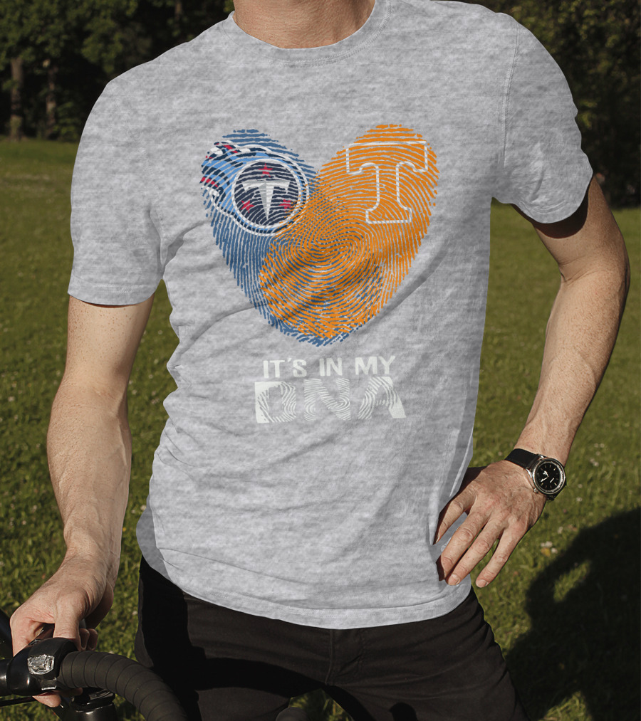 Tennessee Titans It's In My Dna Fingerprint Heart T-Shirt