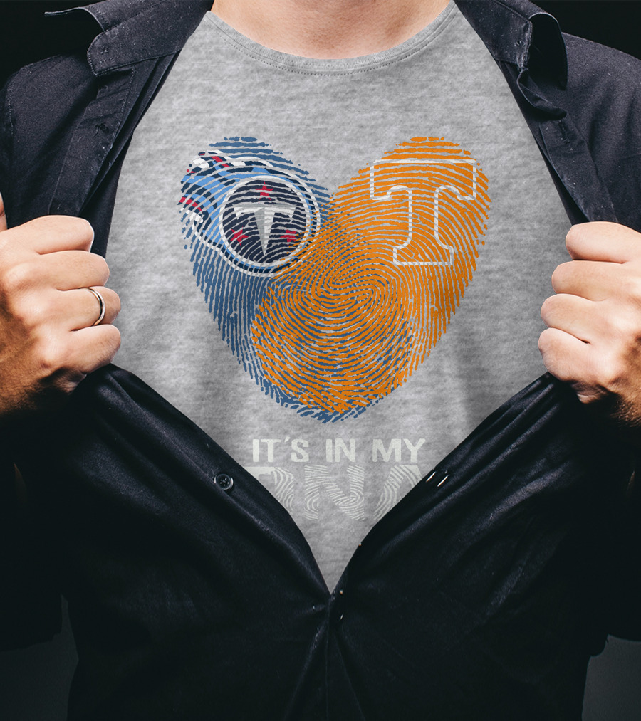 Tennessee Titans It's In My Dna Fingerprint Heart T-Shirt