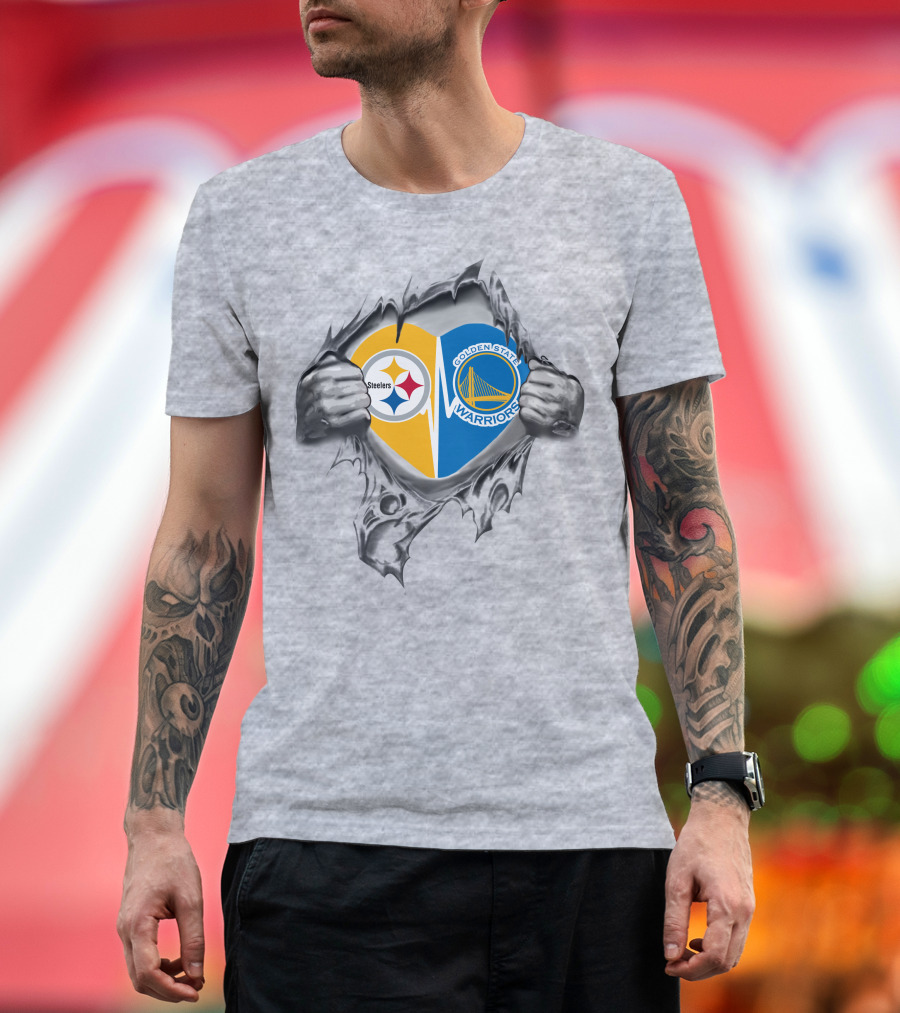 Steelers Golden State Warriors Heart T-Shirt