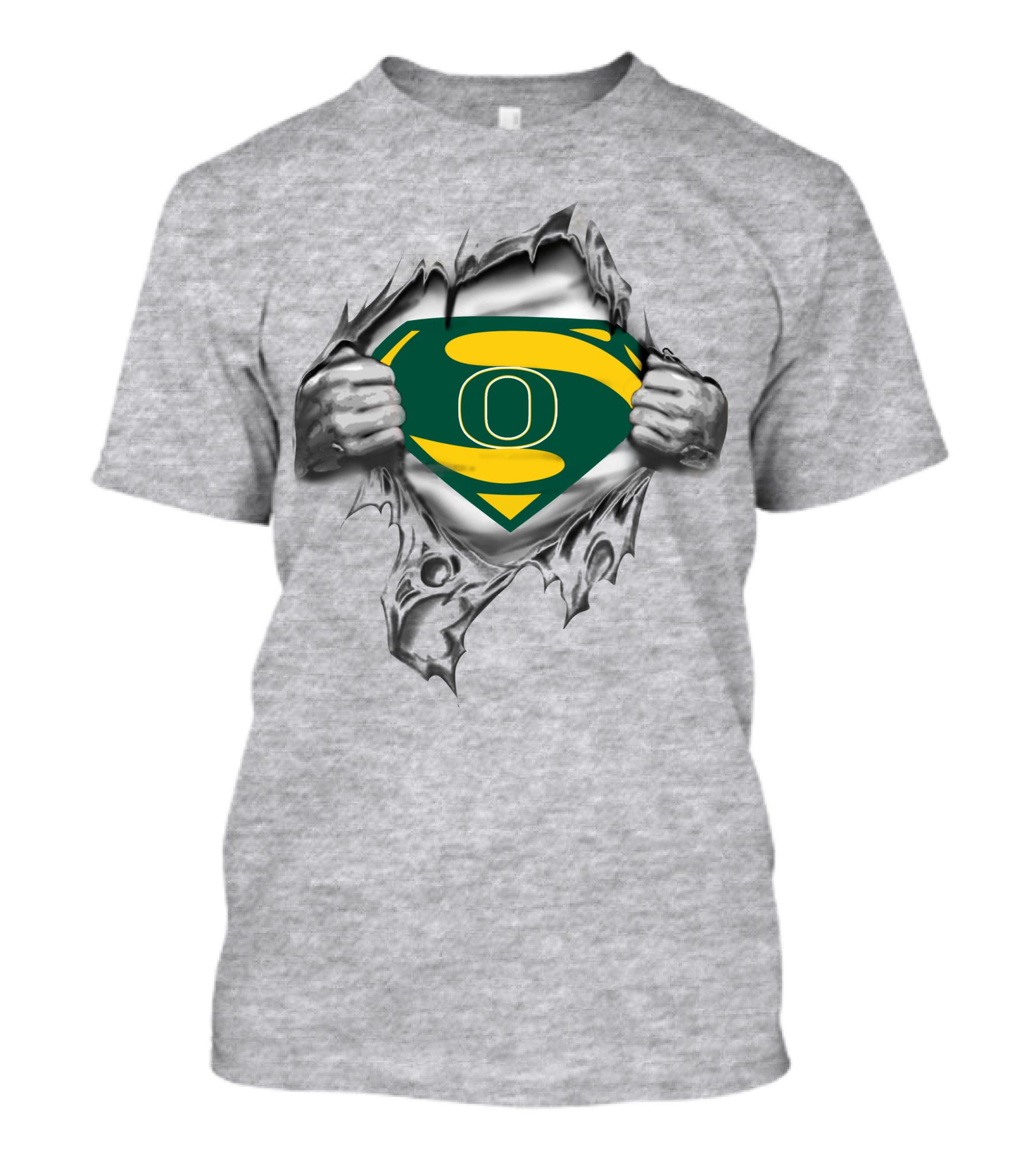 Oregon Ducks Superman Logo Rip T-Shirt