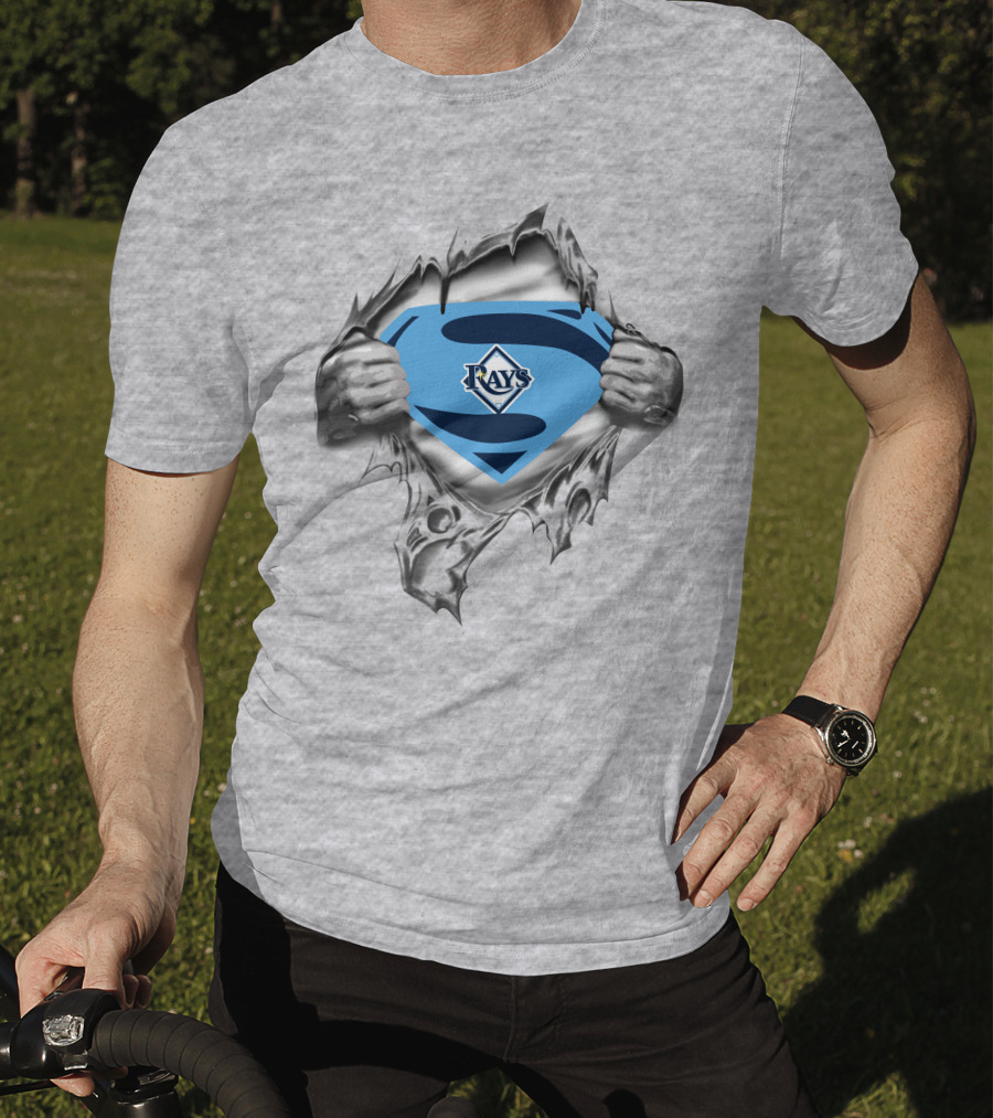 Rays Superman Symbol Tearing Open T-Shirt