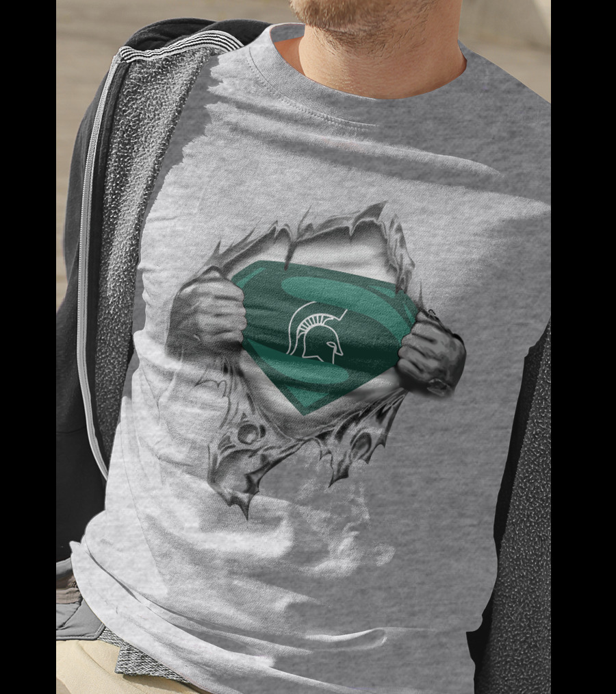 Spartans Superhero Shield Emblem Peeling T-Shirt