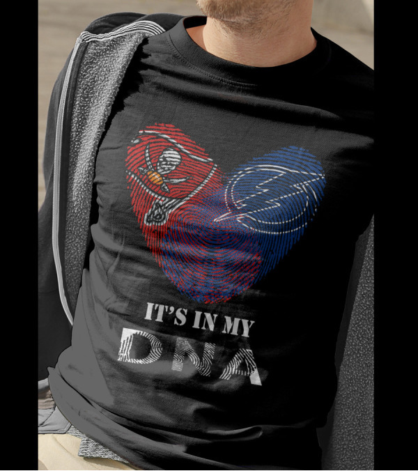 Buccaneers Lightning Fingerprint Heart It's In My DNA T-Shirt