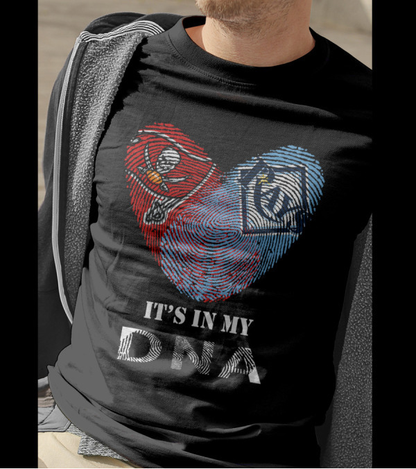 Buccaneers Rays It's In My DNA Fingerprint Heart T-Shirt