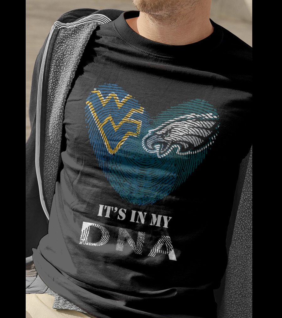 Eagles WV It's In My DNA Fingerprint Heart T-Shirt