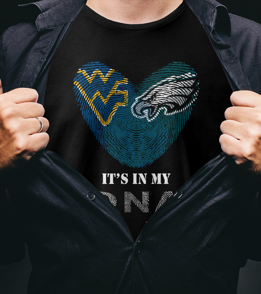 Eagles WV It's In My DNA Fingerprint Heart T-Shirt