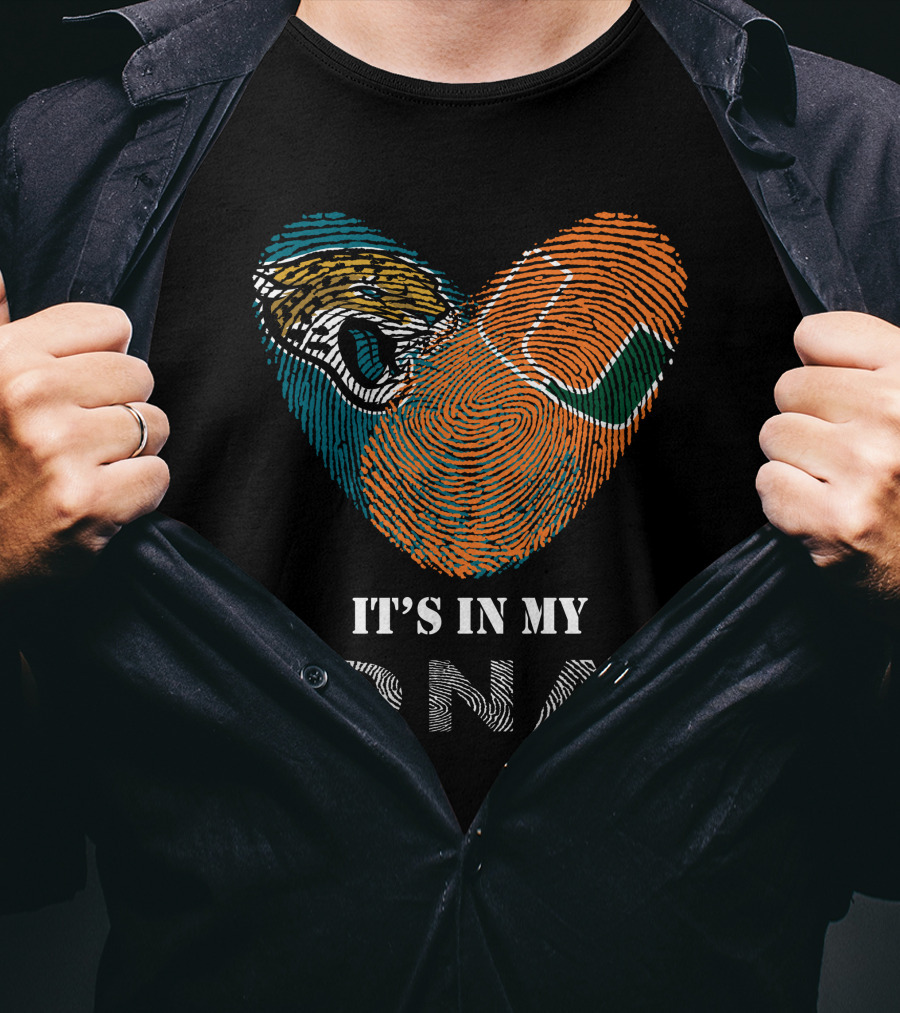 Jacksonville Jaguars Miami Hurricanes It's In My DNA T-Shirt