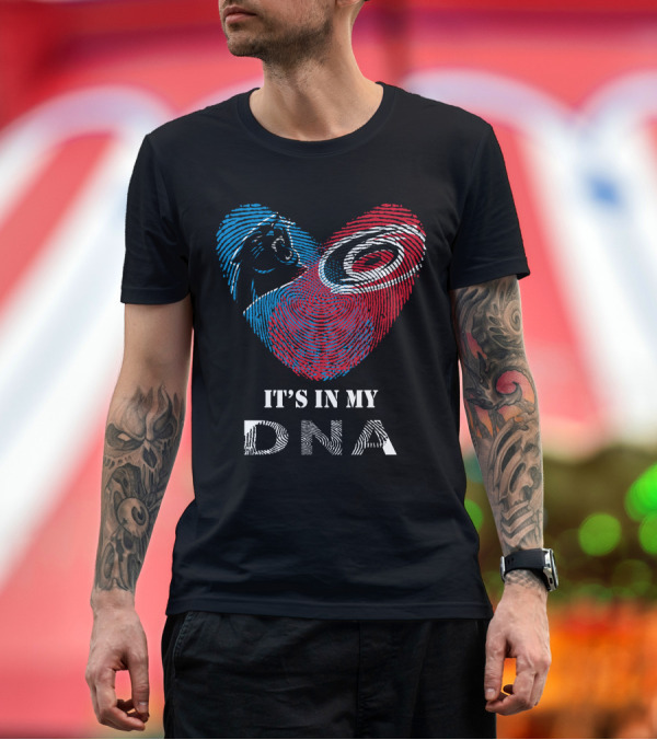 Premium T-Shirt: Panthers Carolina Hurricanes Heart-Shaped Fingerprint It's In My DNA T-Shirt Panthers Carolina Hurricanes Heart-Shaped Fingerprint It's In My DNA T-Shirt