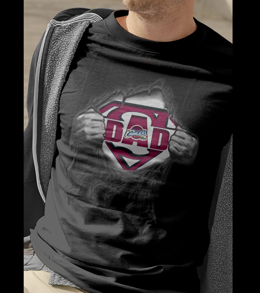 Cavaliers Dad Super Logo Torn T-Shirt