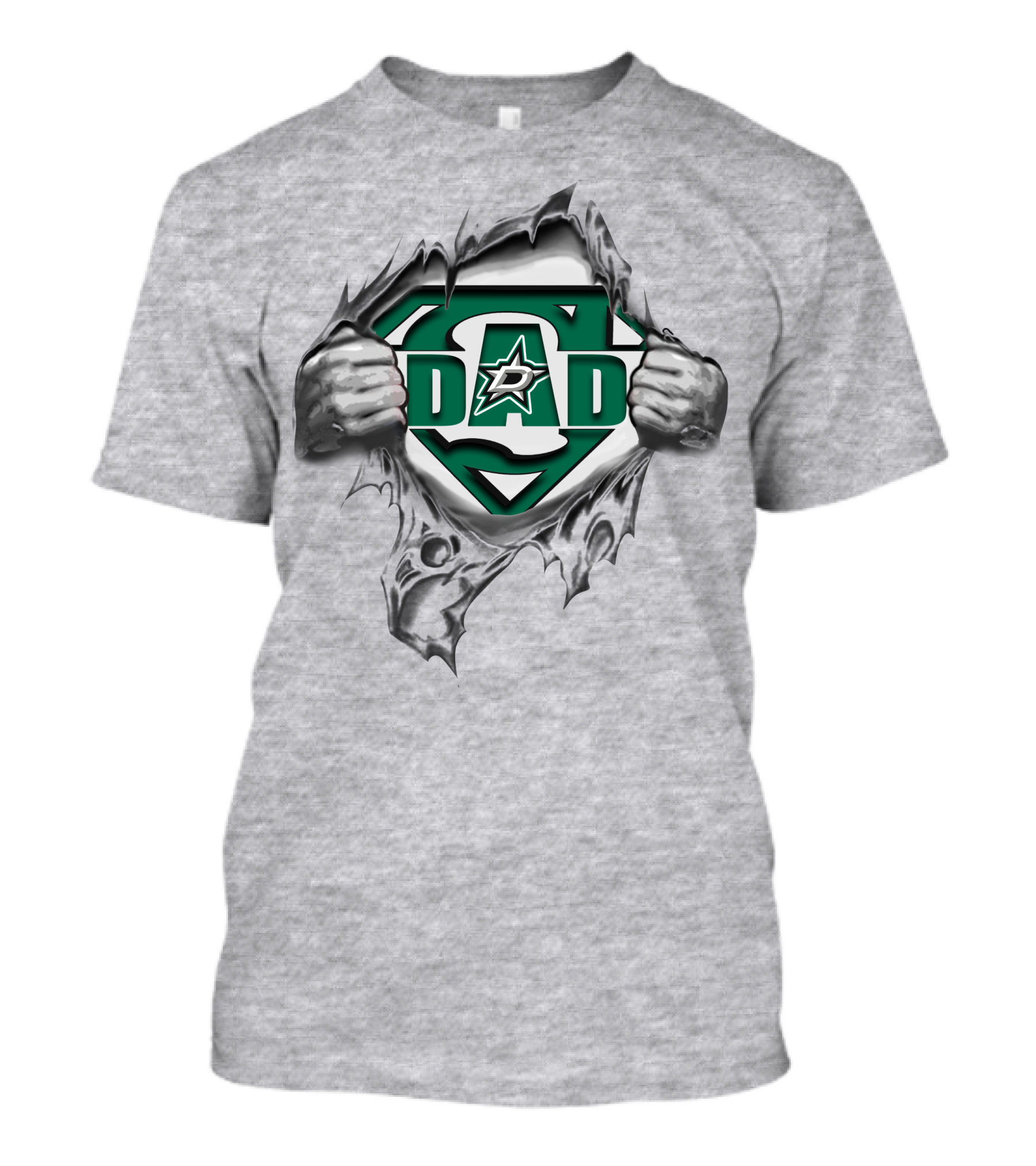 Dallas Stars Super Dad Hero Emblem T-Shirt