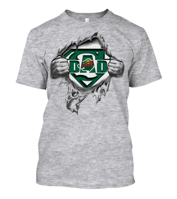 Minnesota Wild Dad Superhero T-Shirt