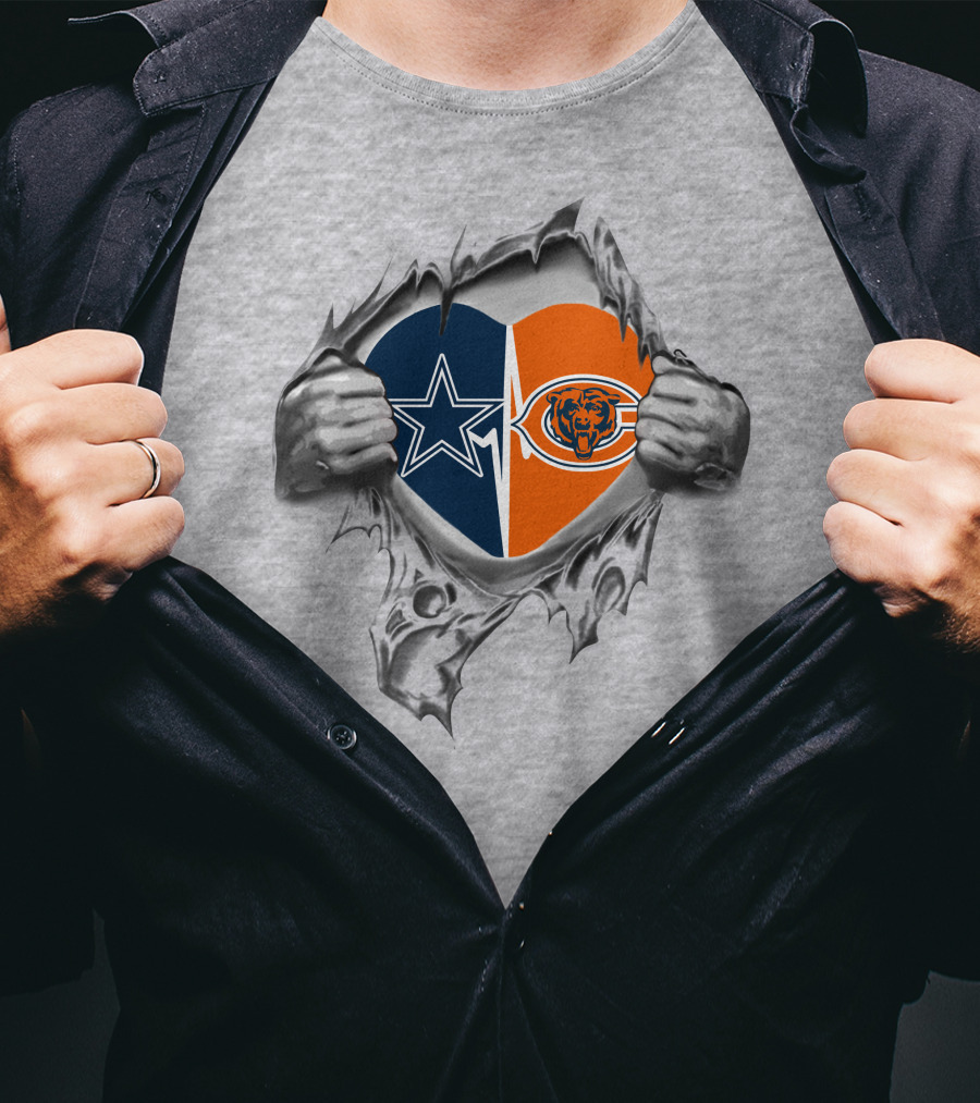 Dallas Cowboys Vs Chicago Bears Heart T-Shirt