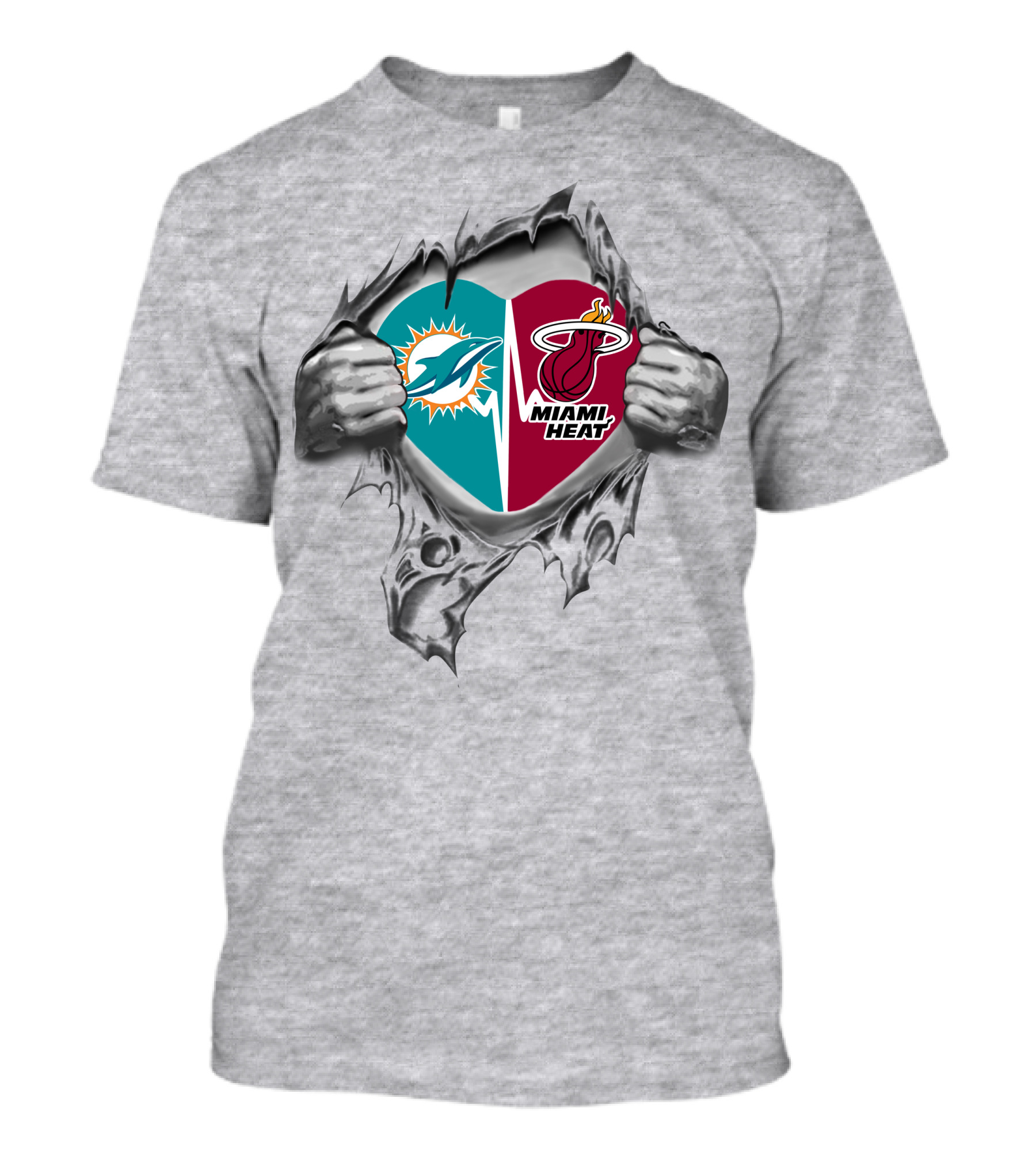 Miami Dolphins Miami Heat It's In My Heart T-Shirt
