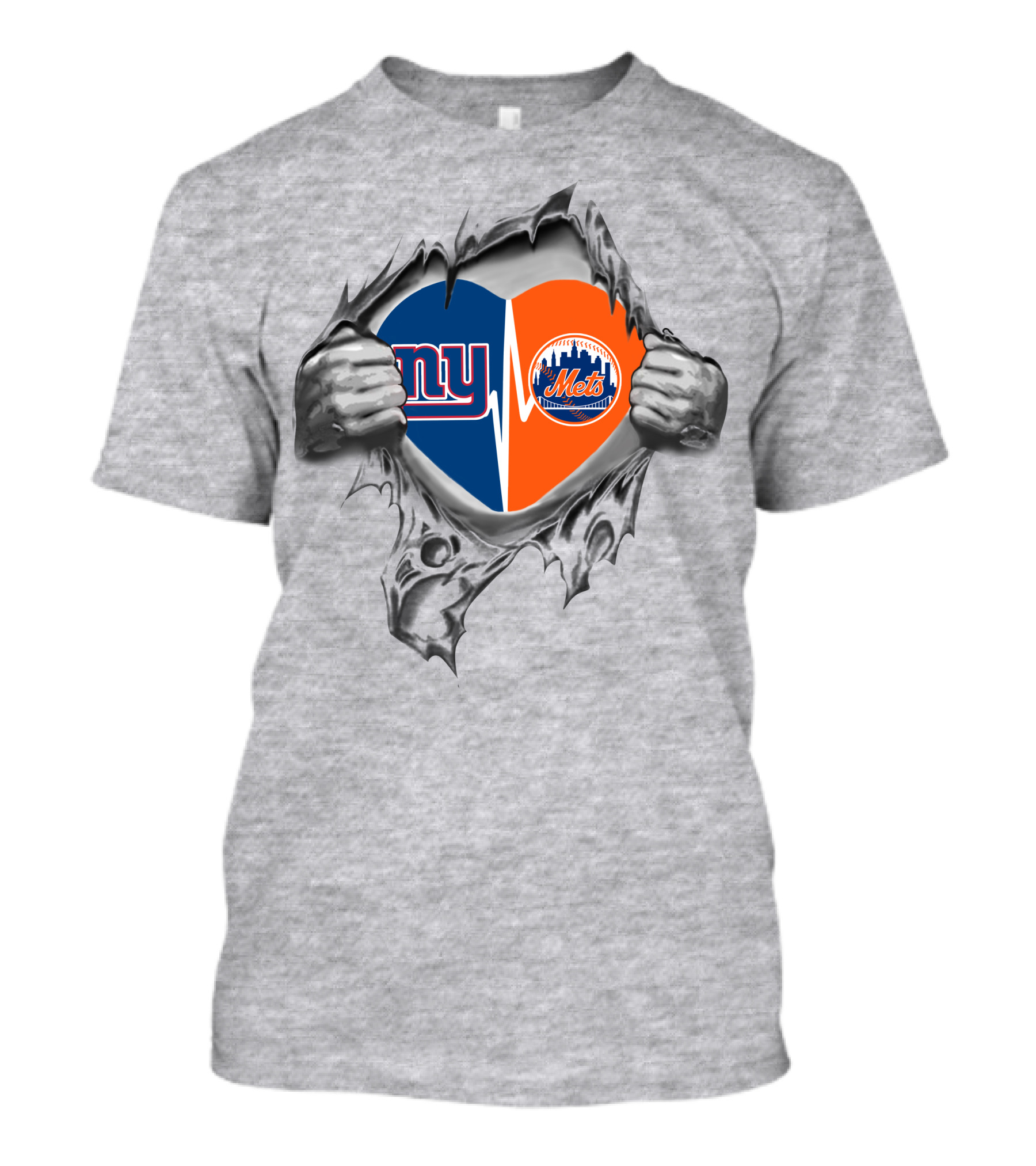 Giants Mets Heartbeat T-Shirt