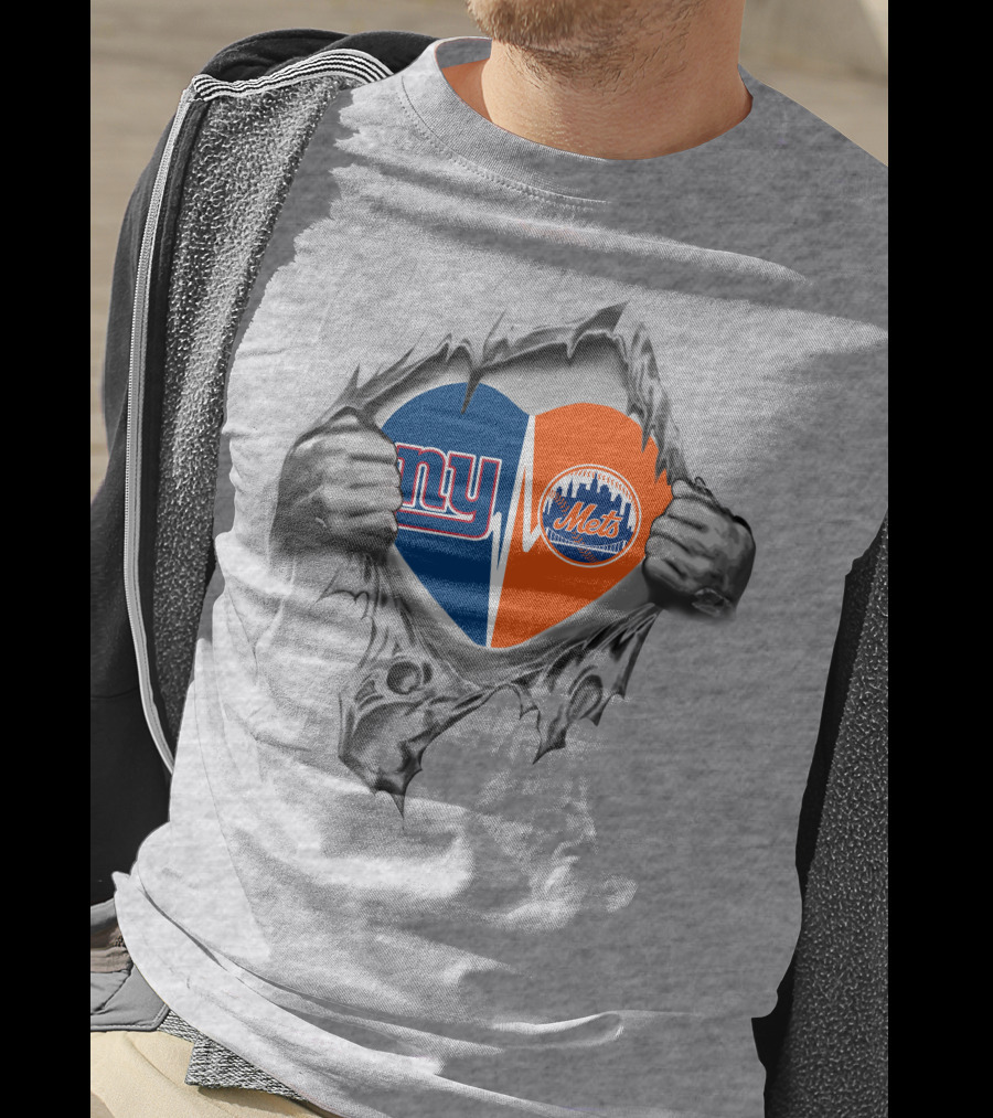 Giants Mets Heartbeat T-Shirt