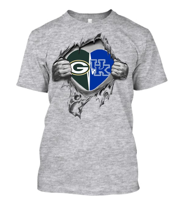 Packers G Heart Uk Kentucky Logo Combo T-Shirt