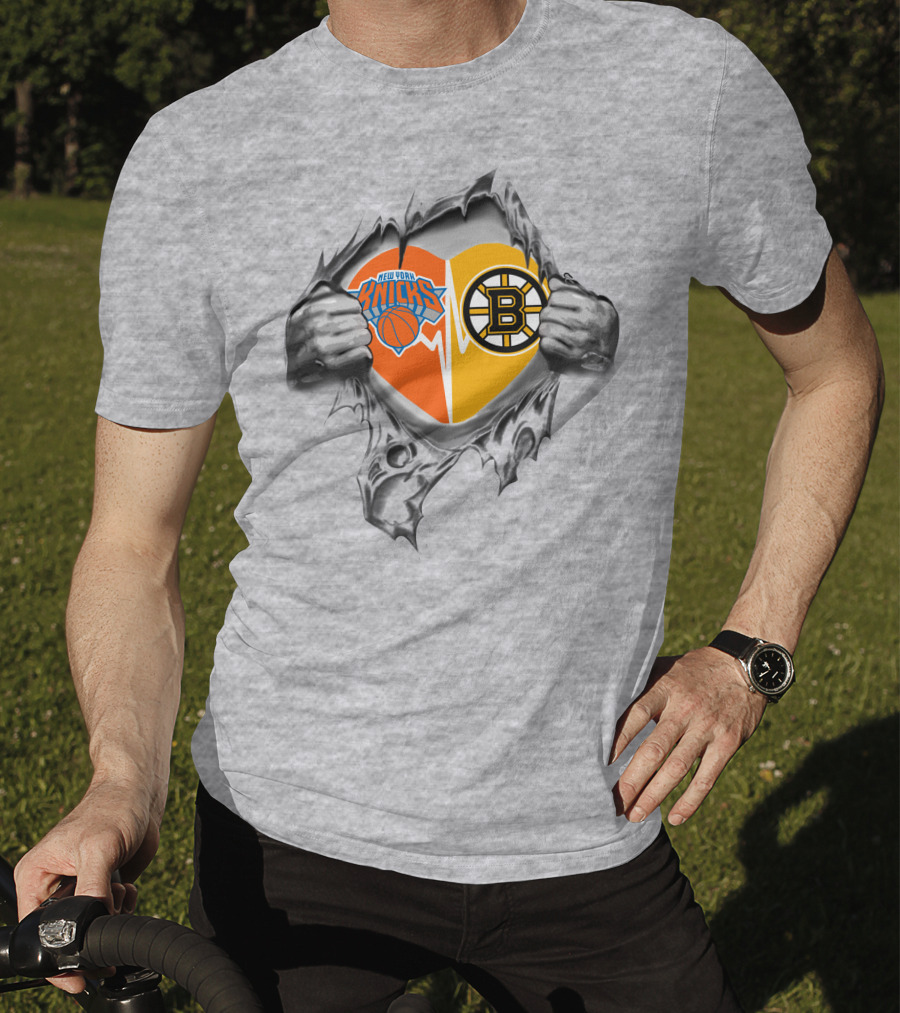 New York Knicks Boston Bruins It's In My Heart T-Shirt