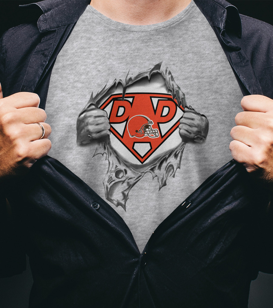Browns Super Dad Football Logo Superman Shield T-Shirt