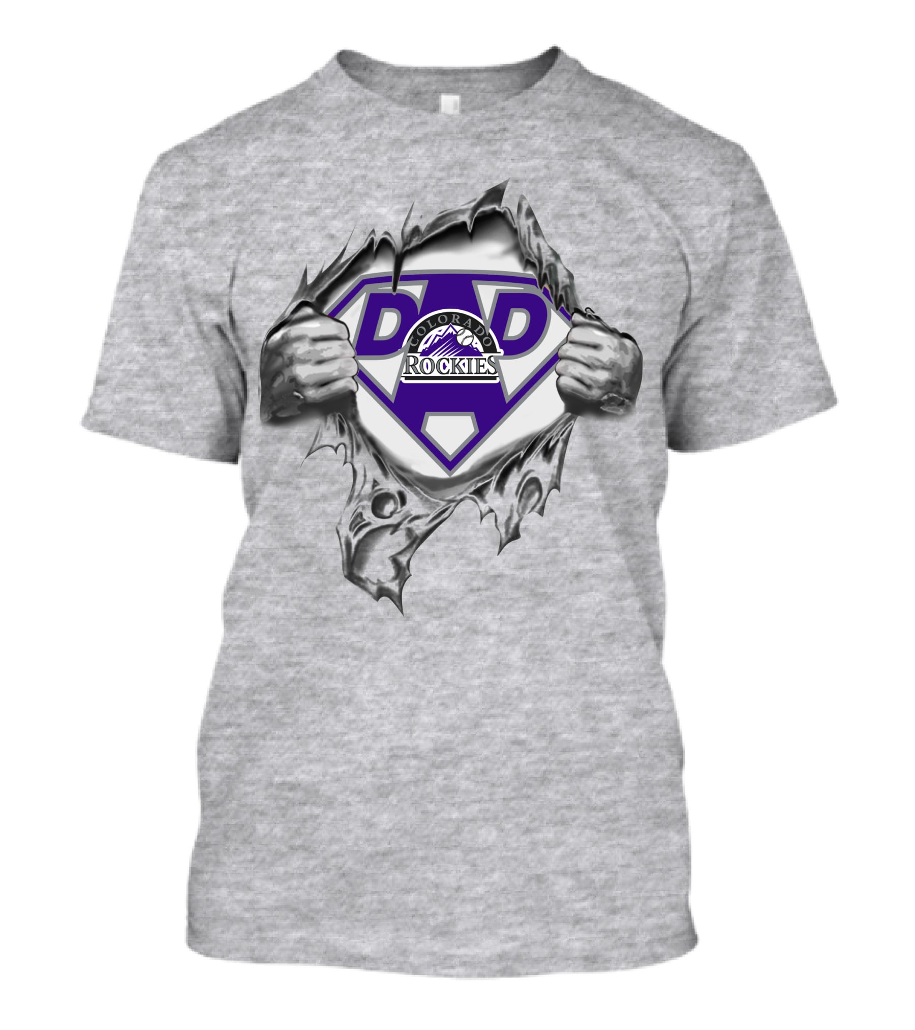 Colorado Rockies Super Dad Logo Emblem Blending Strength And Team Spirit T-Shirt