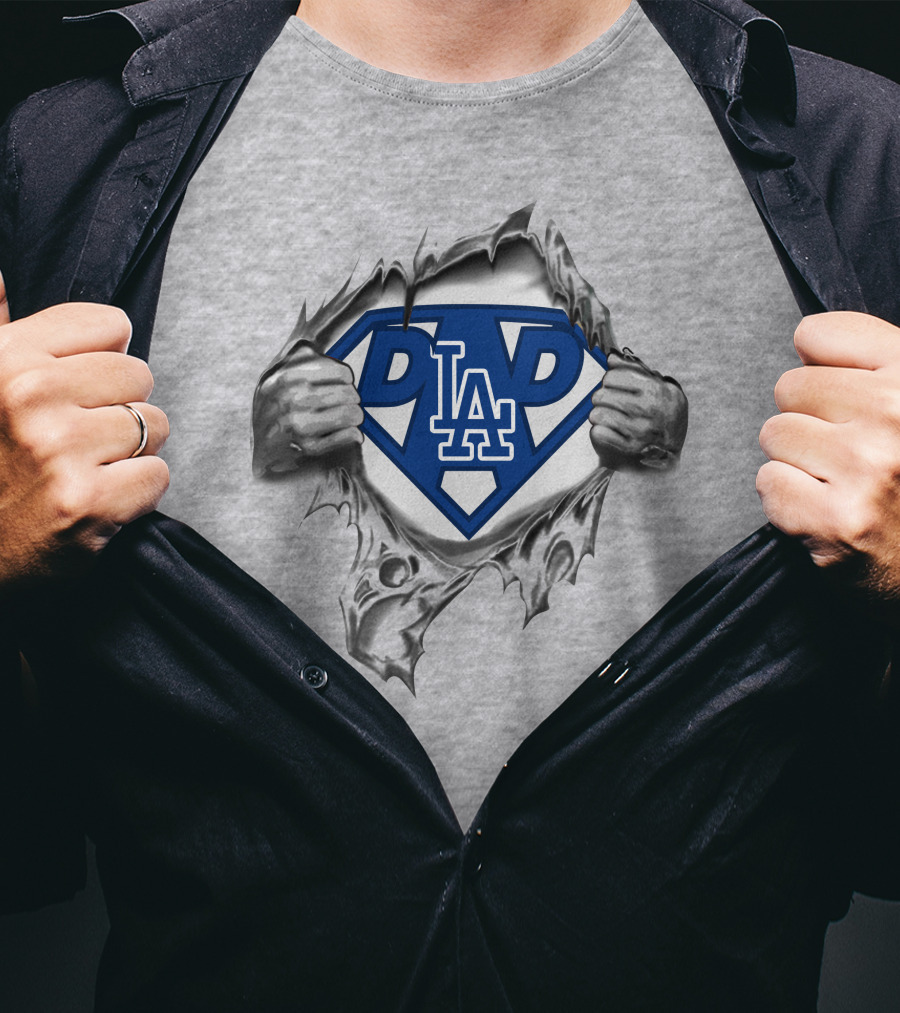 Dodgers Dad La Super Hero T-Shirt