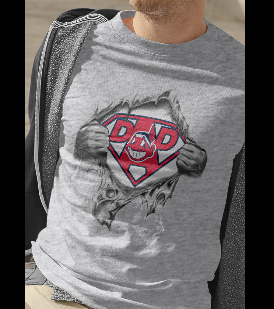 Cleveland Baseball Indians Super Dad Shield T-Shirt