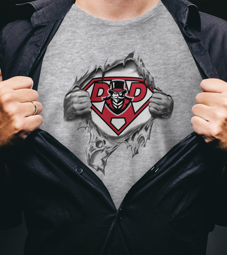Austin Peay Super Dad Logo With Governor Mascot T-Shirt