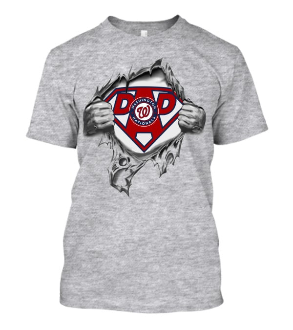 Washington Nationals Super Dad Hero Crest Pullover T-Shirt