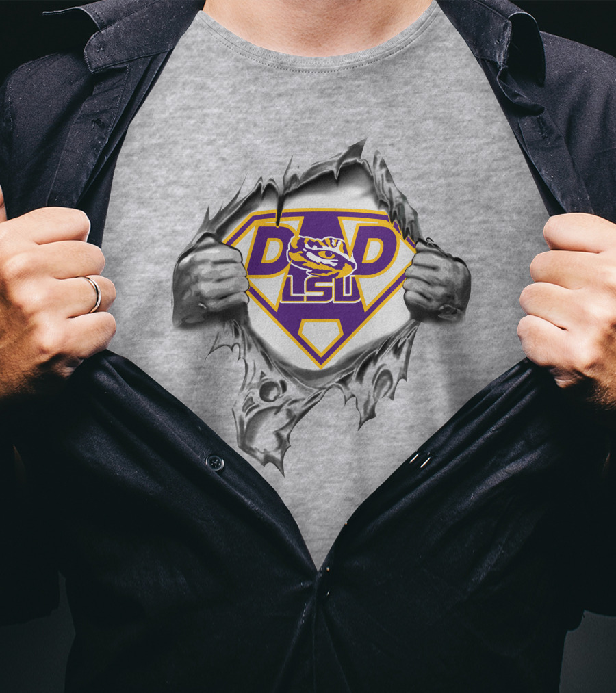 Lsu Tigers Super Dad Hero T-Shirt