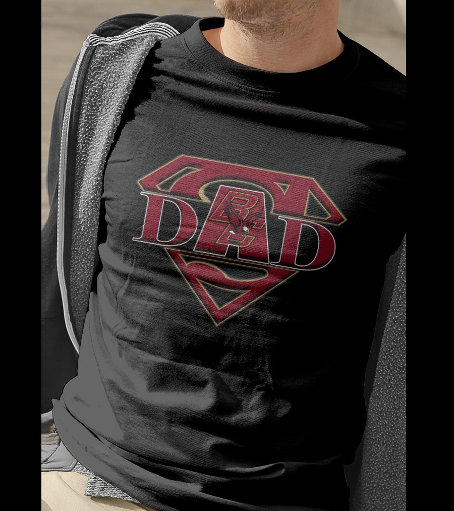 Boston College Eagles Super Dad Superman Logo BC Emblem T-Shirt