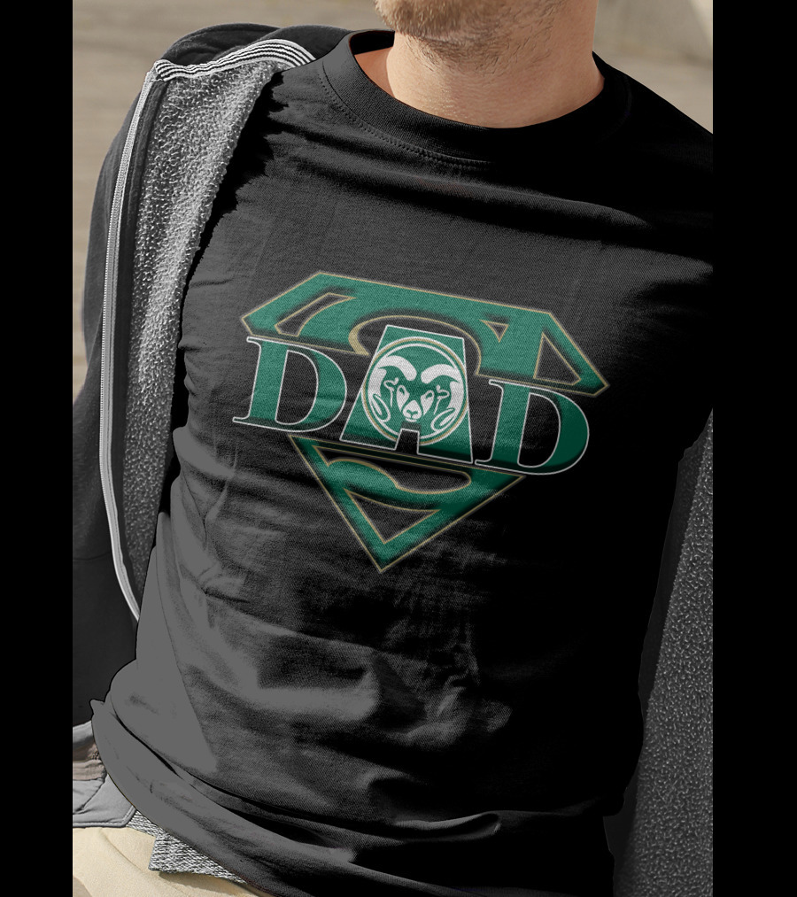 Colorado State Rams Super Dad Shield Emblem T-Shirt
