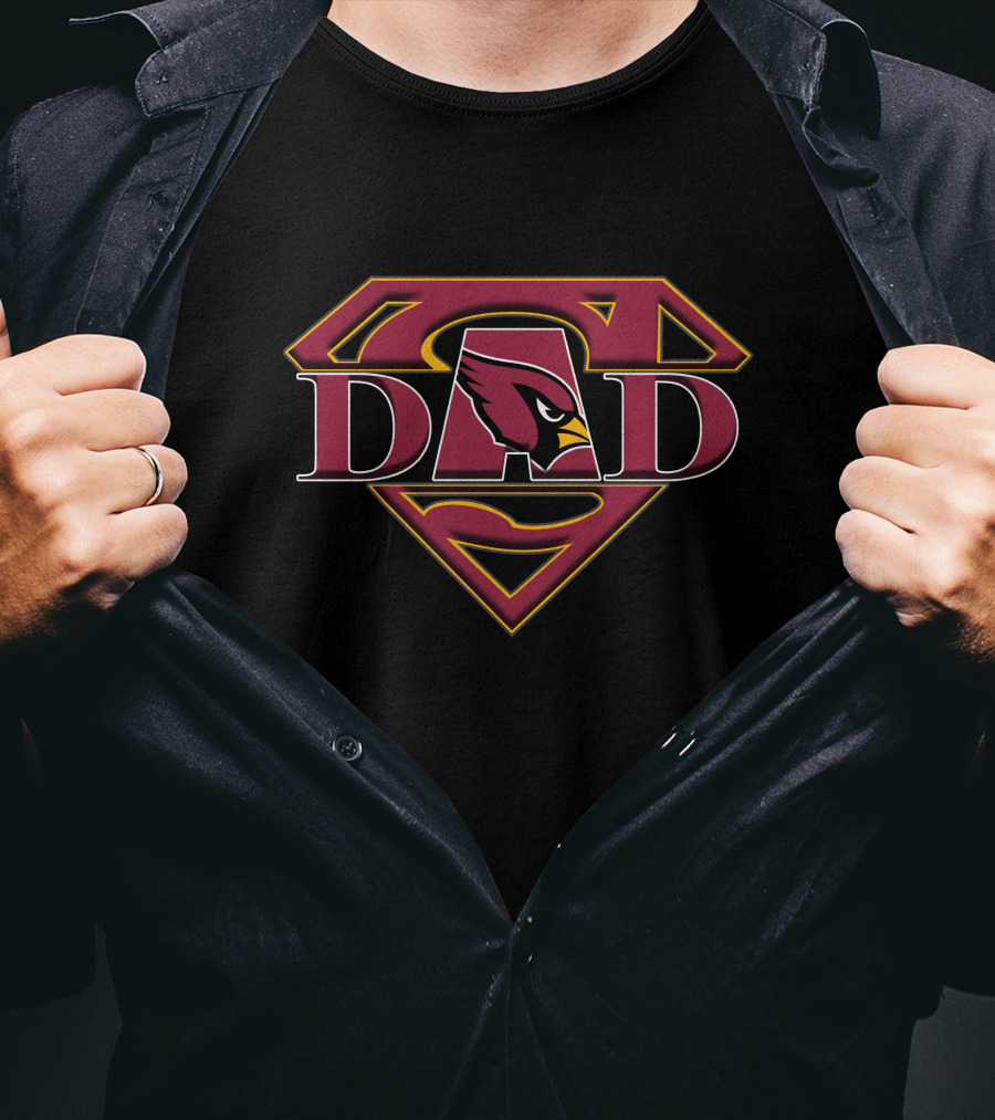 Superman Cardinals Dad Logo Emblem T-Shirt