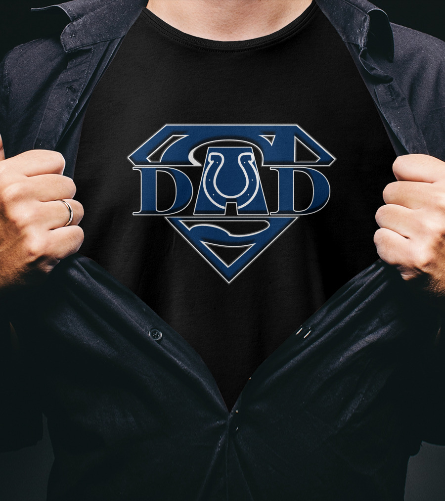 Colts Super Dad Shield With Horseshoe T-Shirt