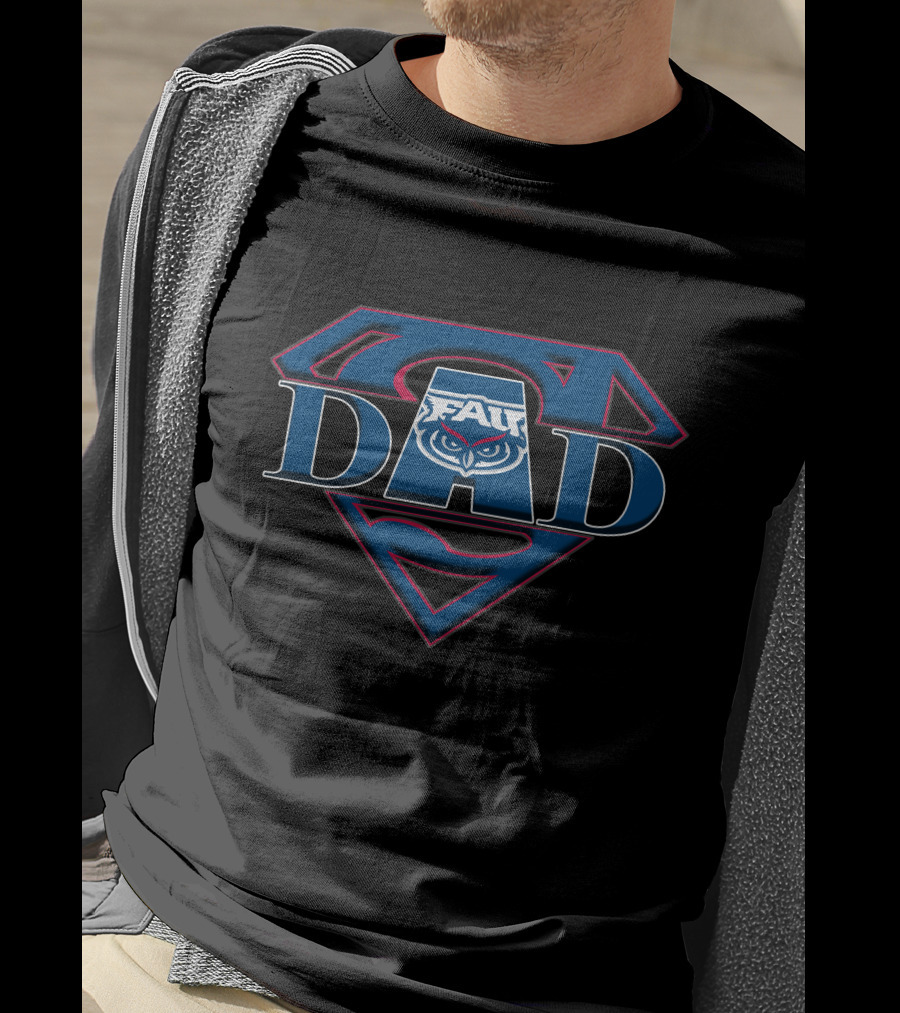 FAU Super Dad Owl Logo Emblem T-Shirt