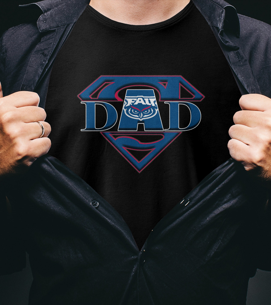 FAU Super Dad Owl Logo Emblem T-Shirt