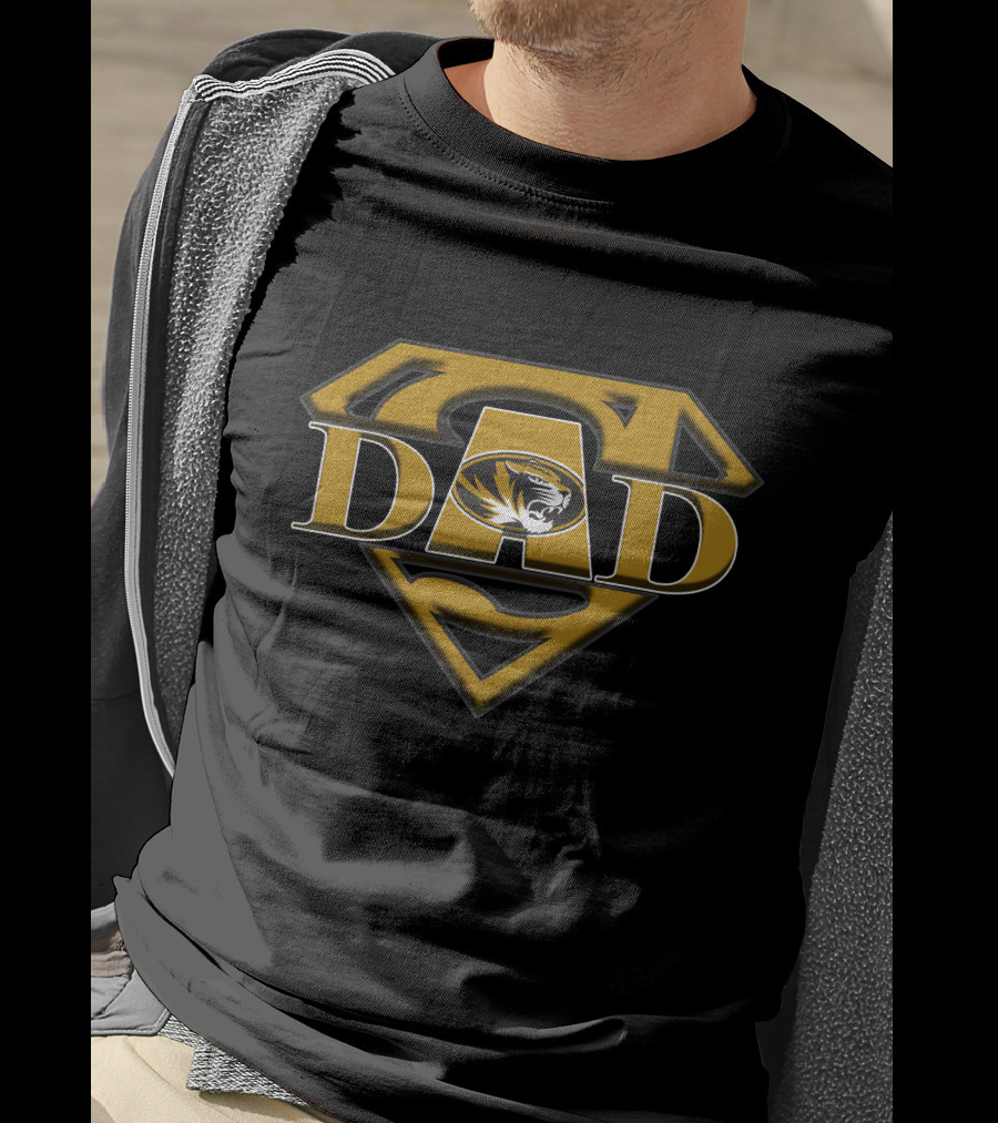 Missouri Tigers Super Dad Logo Tiger Emblem T-Shirt