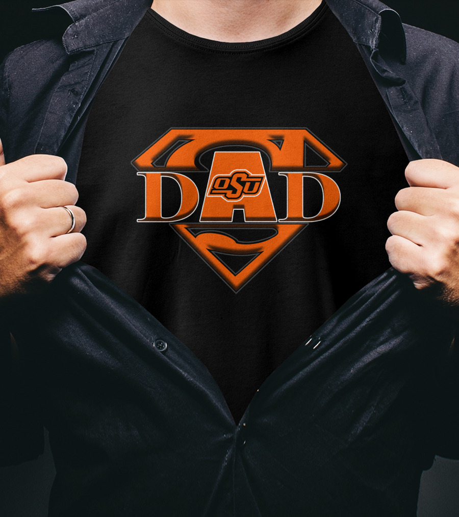 Oklahoma State Cowboys OSU Super Dad Superman T-Shirt