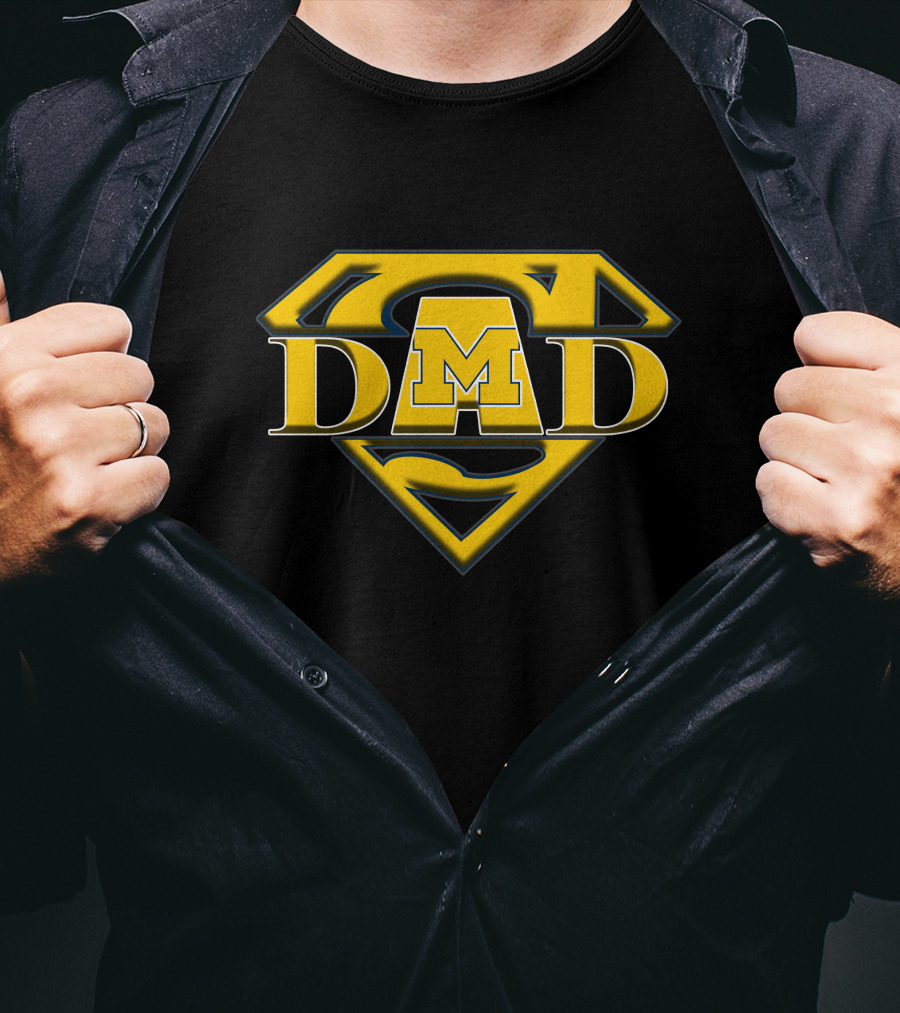 Michigan Wolverines Super Dad Emblem With M T-Shirt
