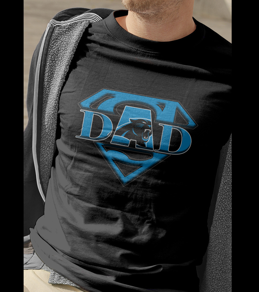 Panthers Super Dad Logo Emblem With Blue Panther T-Shirt