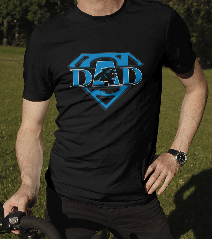 Panthers Super Dad Logo Emblem With Blue Panther T-Shirt
