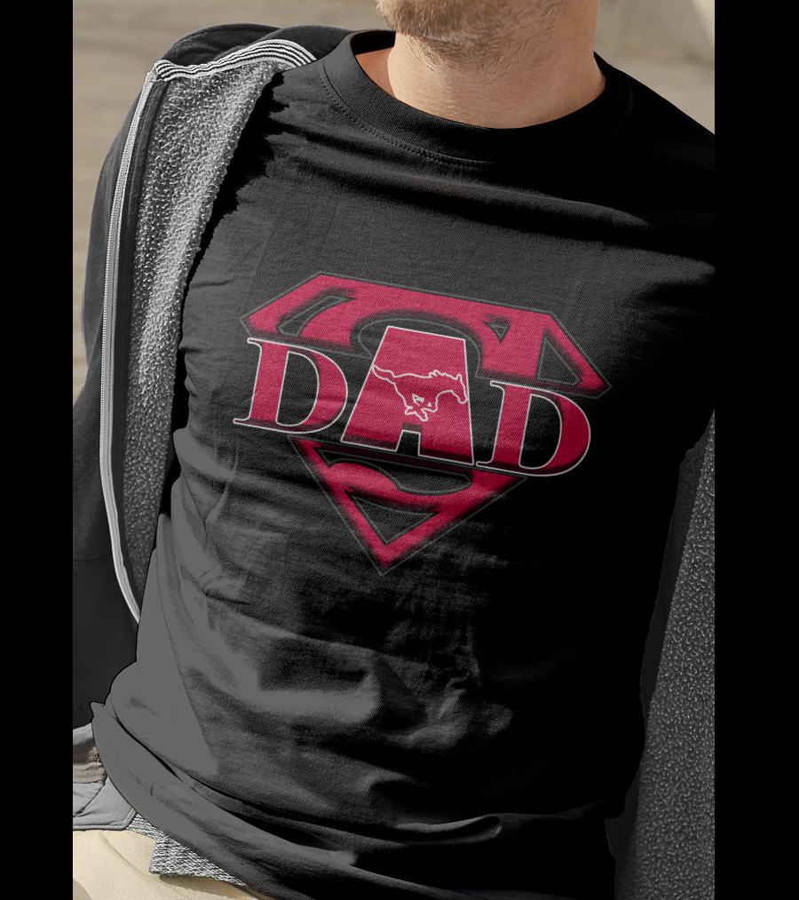 SMU Mustangs Super Dad Superman T-Shirt