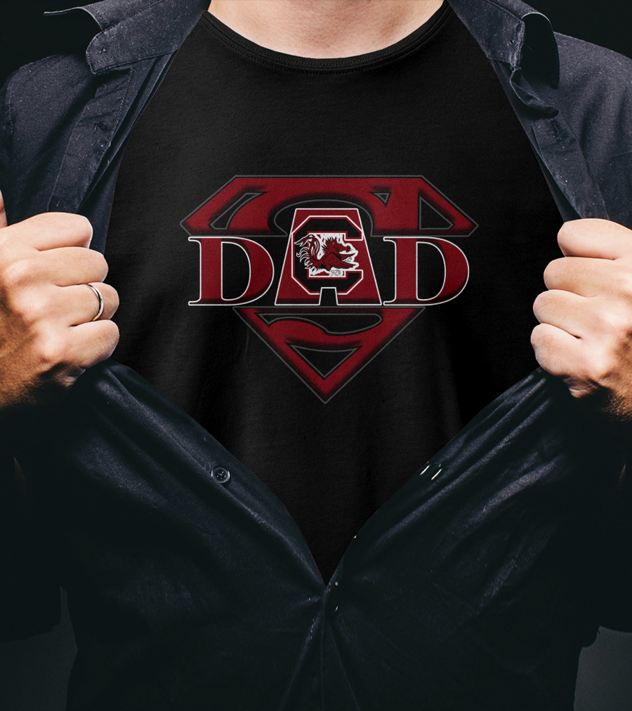 South Carolina Gamecocks Dad Superman T-Shirt