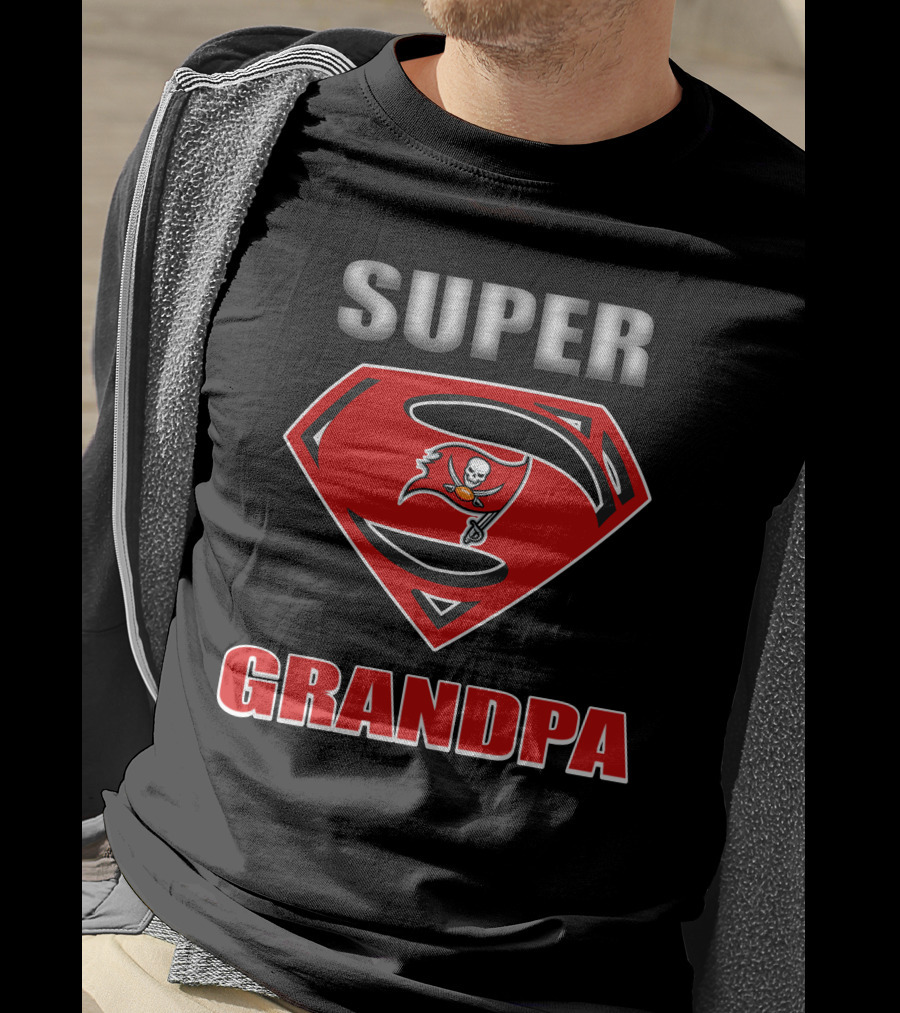 Super Grandpa Skull Flag Logo S Shield T-Shirt