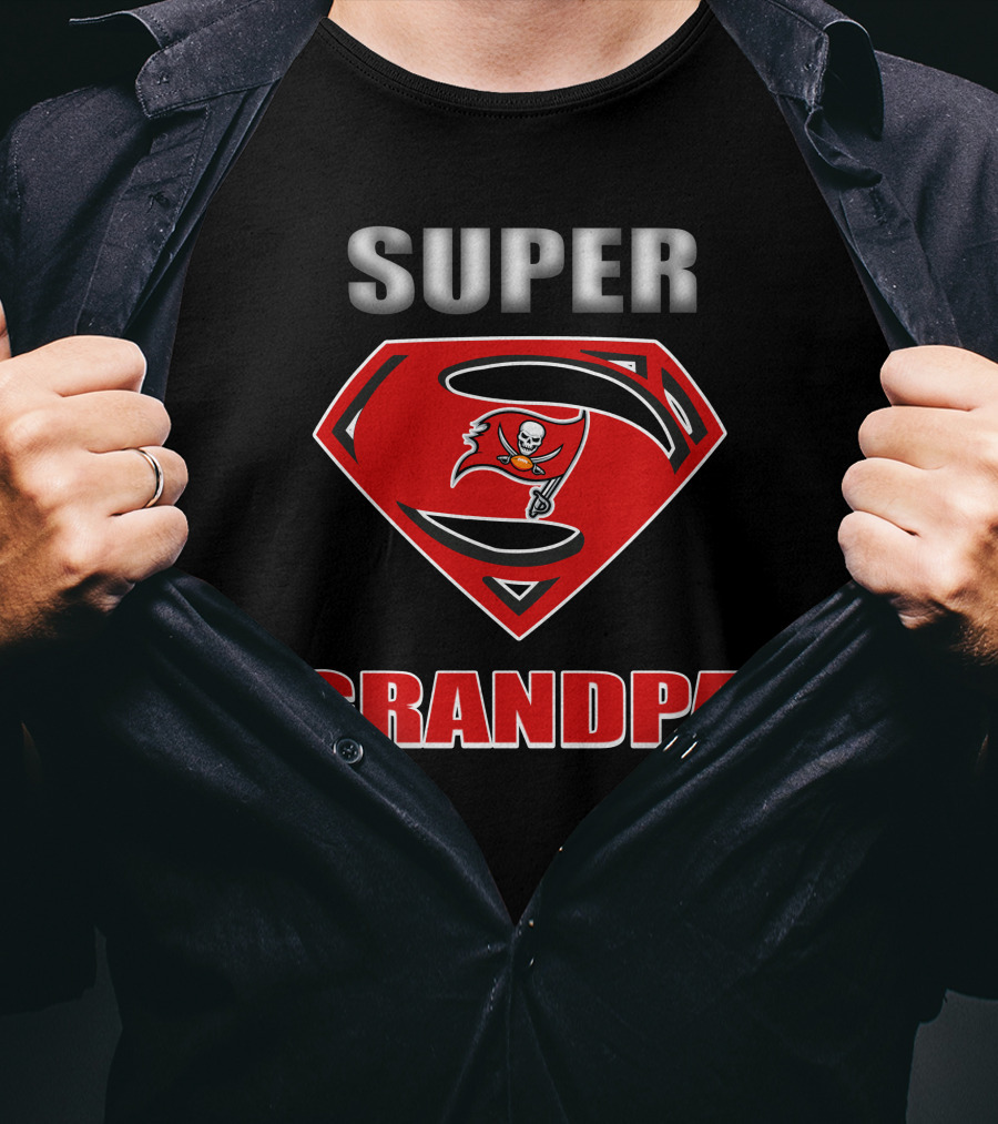 Super Grandpa Skull Flag Logo S Shield T-Shirt