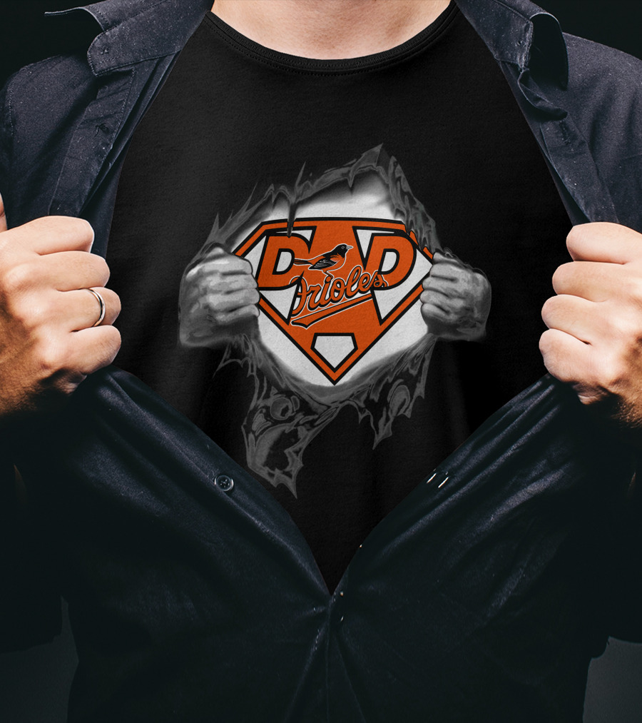 Baltimore Orioles Dad Super Logo Superman T-Shirt