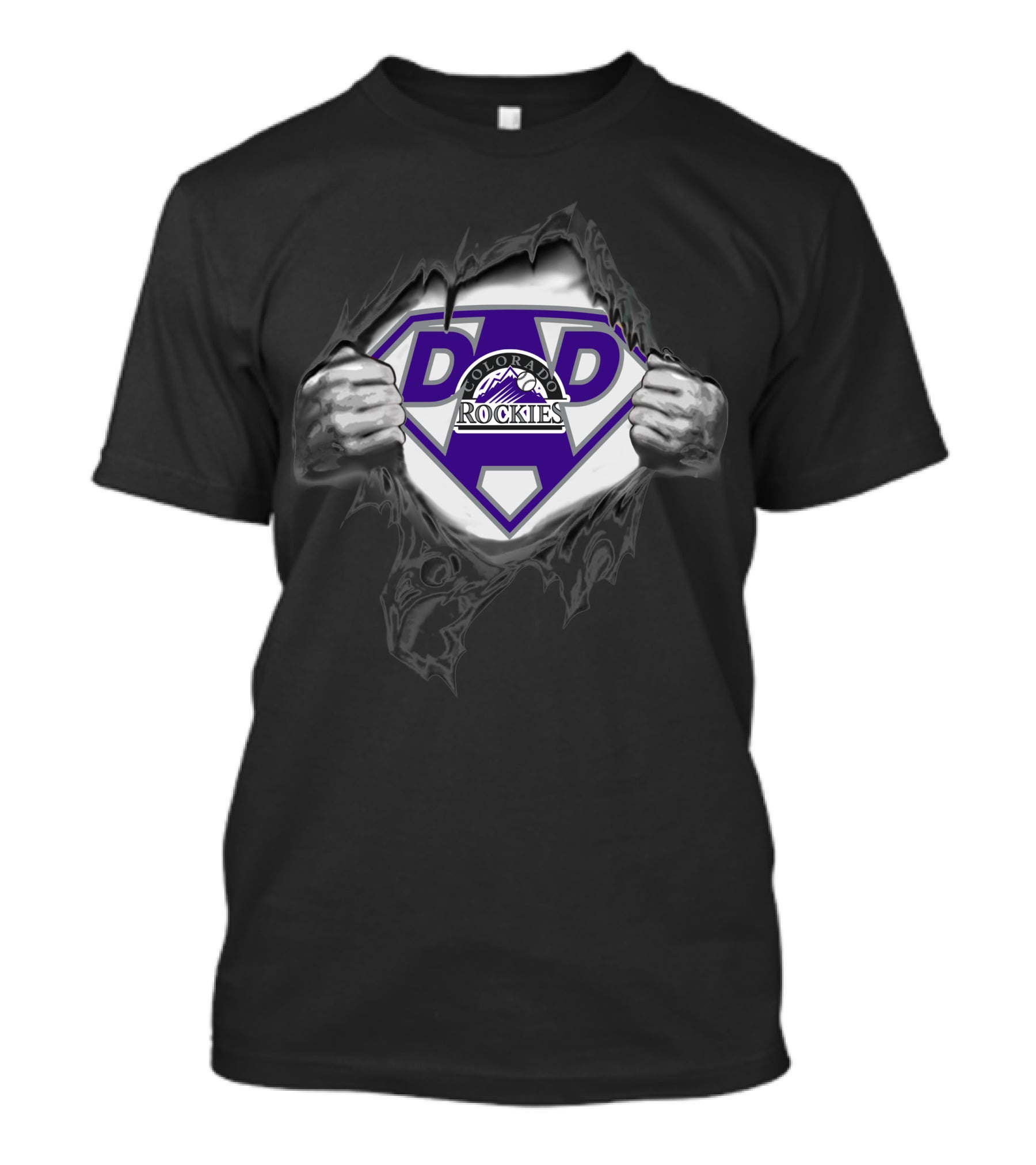 Colorado Rockies Dad Superhero Emblem T-Shirt