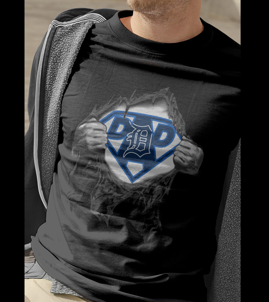 Detroit Tigers Super Dad Emblem Display T-Shirt