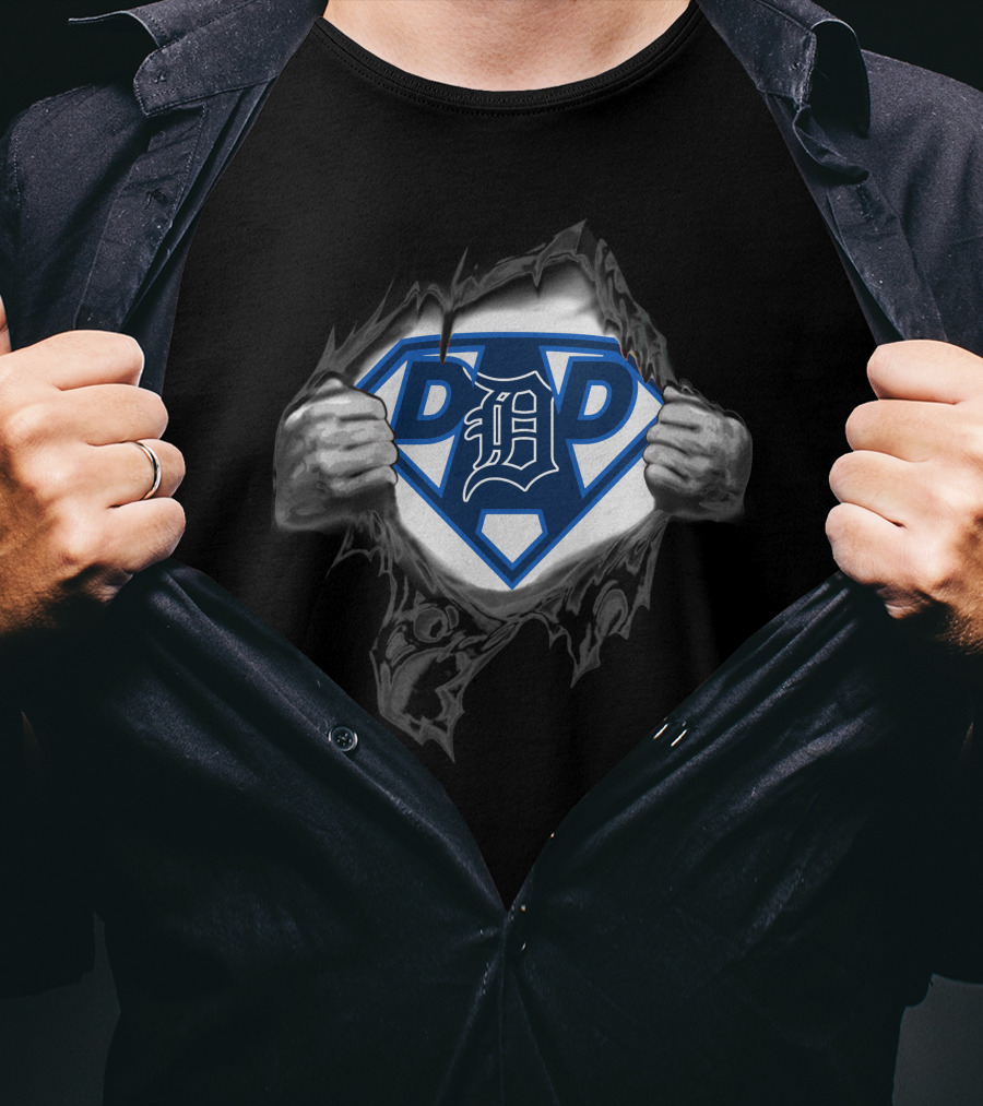 Detroit Tigers Super Dad Emblem Display T-Shirt